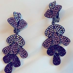 Rhinestone clip earrings